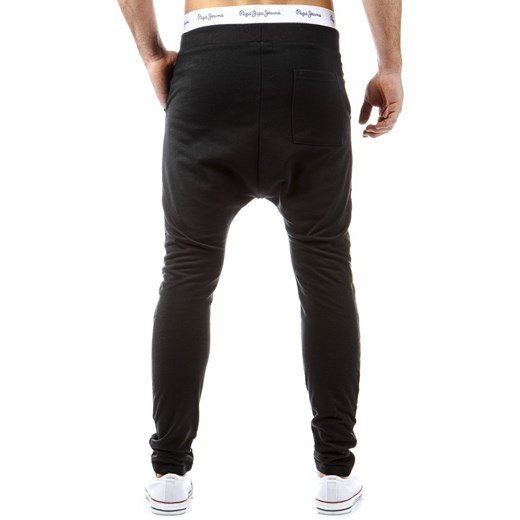 Spodnie dresowe (ux0226) dstreet czarny Spodnie sportowe męskie