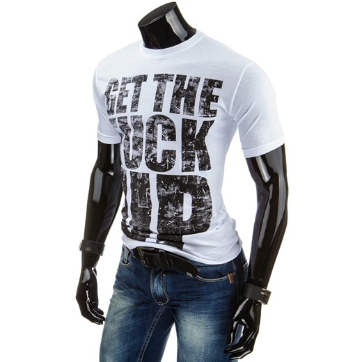 T-shirt (rx0938) dstreet bialy T-shirty męskie z krótkim rękawem