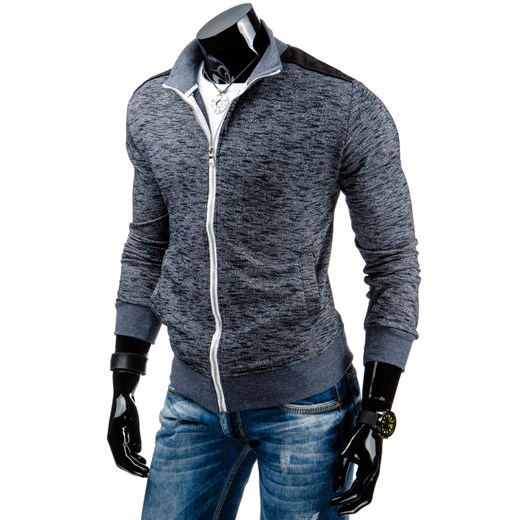 Bluza męska czarna (bx1307) dstreet szary Bluzy męskie z kieszeniami