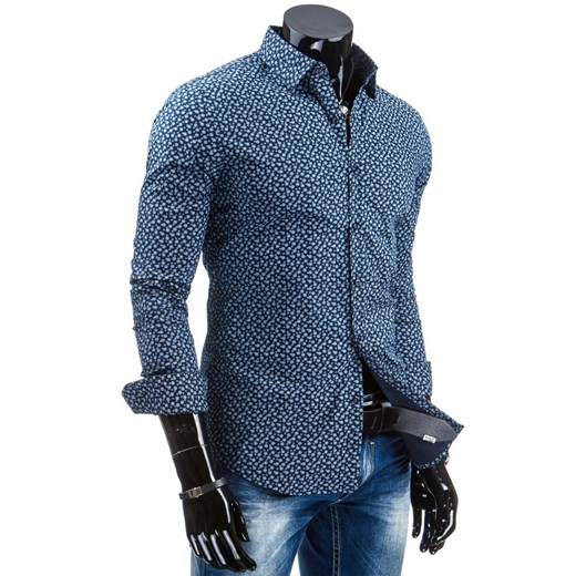 Koszula z długim rękawem (dx0772) dstreet niebieski Koszule z długim rękawem męskie