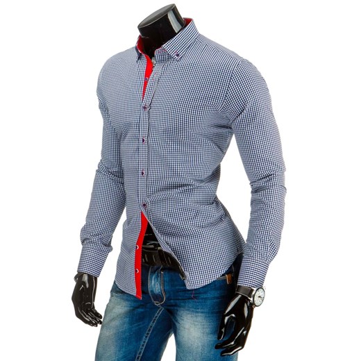 Koszula męska biało-granatowa (dx0813) dstreet niebieski koszule