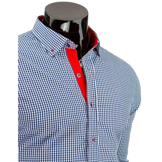 Koszula męska biało-granatowa (dx0813) dstreet niebieski Koszule męskie slim