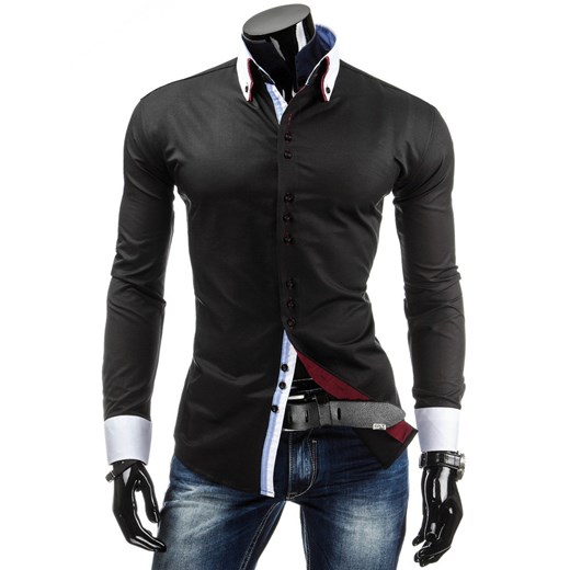 Koszula z długim rękawem (dx0733) dstreet czarny koszule