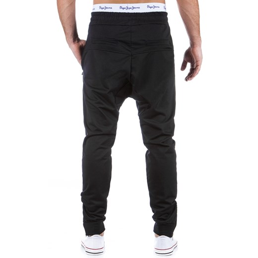 Spodnie dresowe baggy (ux0317) dstreet czarny modne