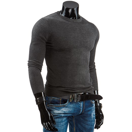 Sweter męski antracytowy (wx0621) dstreet szary elastan