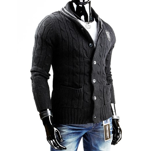 Sweter męski (wx0219) dstreet czarny Swetry męskie wełniane
