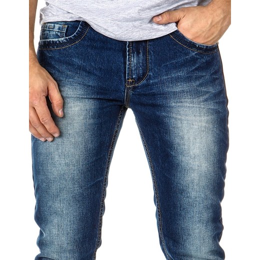 Spodnie męskie jeans (ux0089) dstreet granatowy bawełna