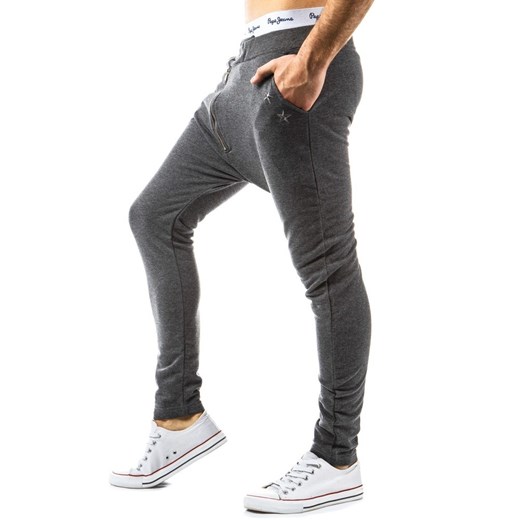 Spodnie dresowe (ux0227) dstreet bialy Spodnie dresowe męskie