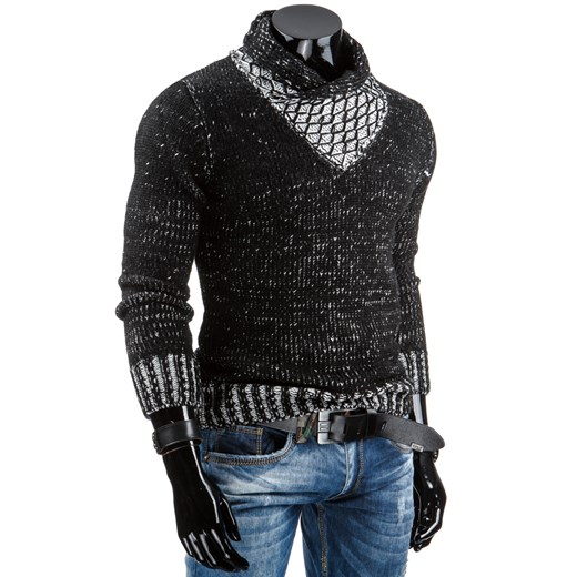 Sweter męski czarny (wx0701) dstreet czarny jesień