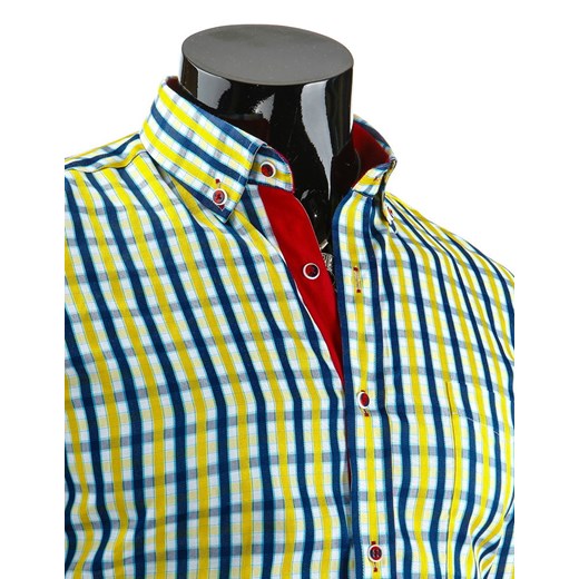 Koszula z długim rękawem w kratę (dx0633) dstreet szary minimalistyczny