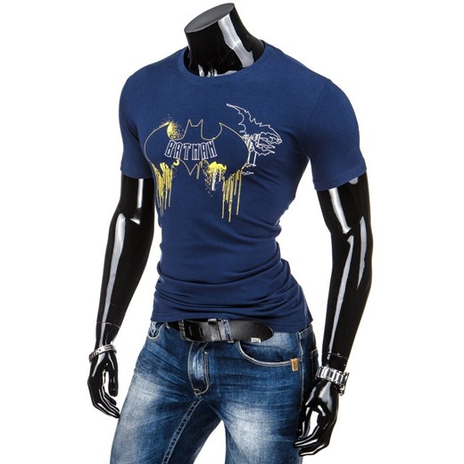 T-shirt męski Batman granatowy (rx1561) dstreet granatowy bawełna