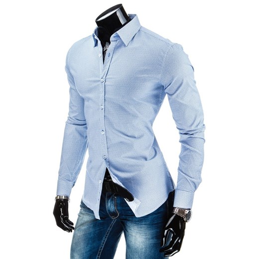 Koszula z długim rękawem (dx0773) dstreet niebieski slim