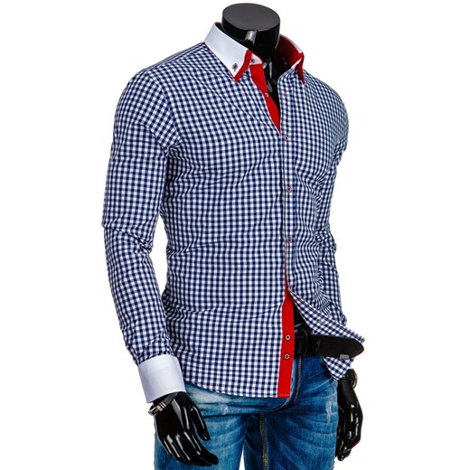 Koszula męska DSTREET biało-granatowa (dx0834) dstreet niebieski casual