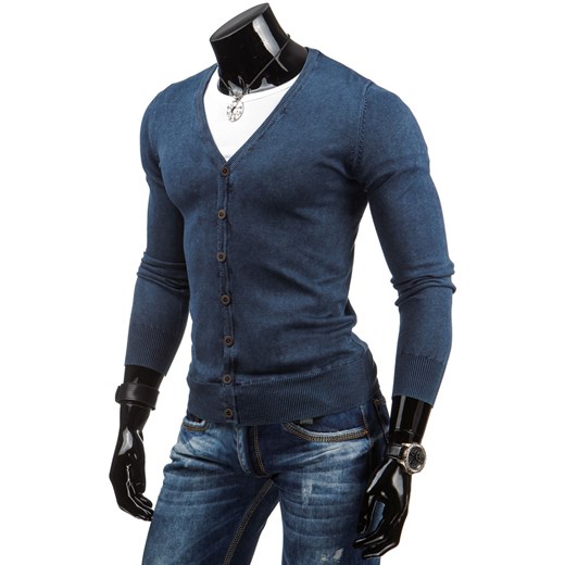 Sweter męski granatowy (wx0632) dstreet niebieski męskie