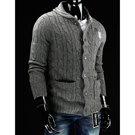 Sweter (wx0218) dstreet szary wełna