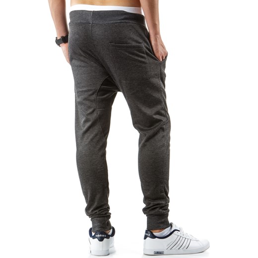 Spodnie męskie dresowe baggy antracytowe (ux0411) dstreet szary modne