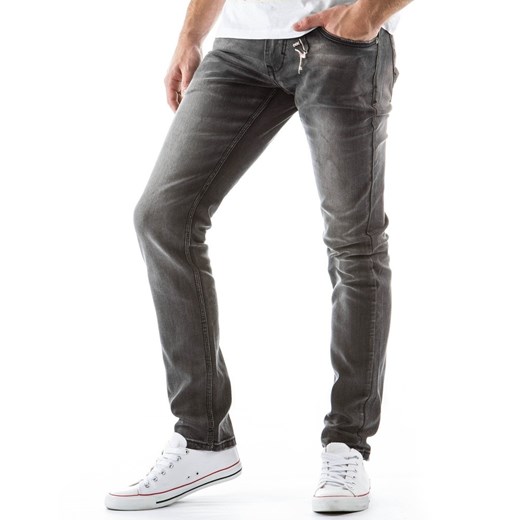 Męskie spodnie jeansowe (ux0135) dstreet bialy Spodnie