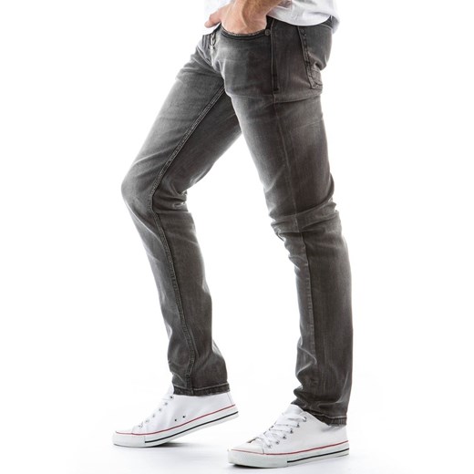 Męskie spodnie jeansowe (ux0135) dstreet bialy z kieszeniami