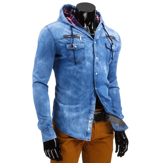 Koszula męska jeansowa (dx0872) dstreet niebieski casual