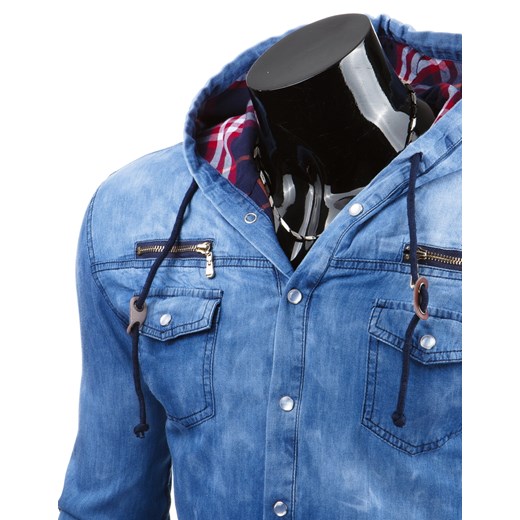 Koszula męska jeansowa (dx0872) dstreet niebieski jeans