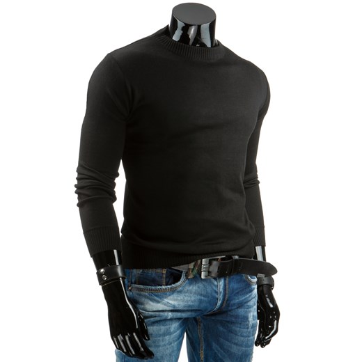Sweter męski czarny (wx0679) dstreet czarny jesień