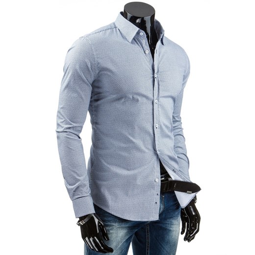 Koszula męska z długim rękawem (dx0774) dstreet niebieski koszule