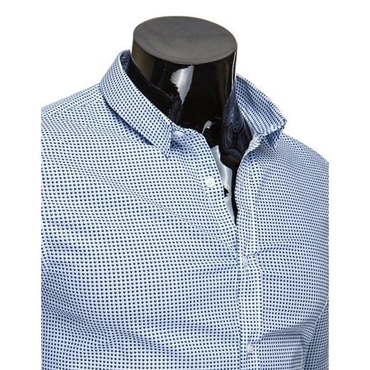Koszula męska biała (dx0784) dstreet niebieski Koszule męskie slim