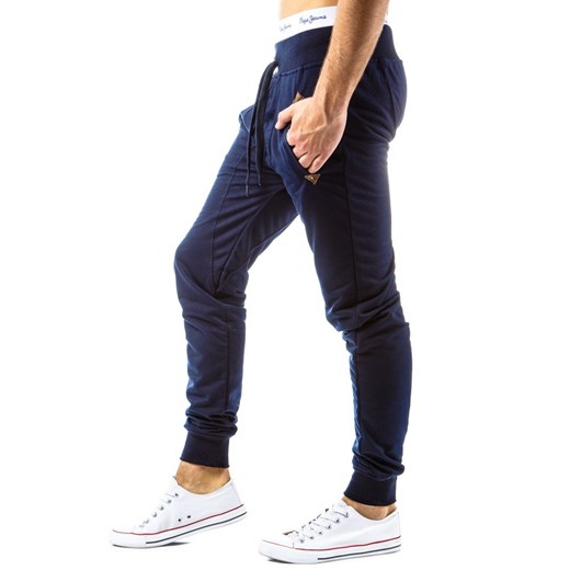 Spodnie sportowe męskie (ux0257) dstreet bialy Spodnie dresowe męskie