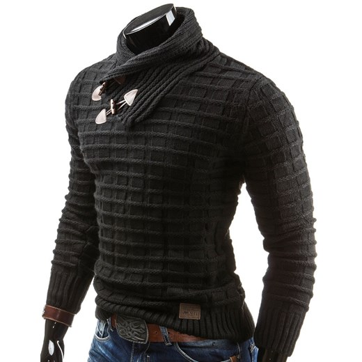 Sweter (wx0484) dstreet czarny modne