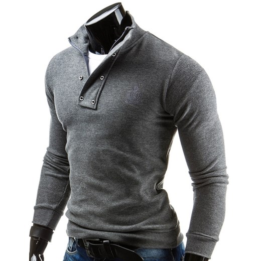 Sweter (wx0498) dstreet szary minimalistyczny