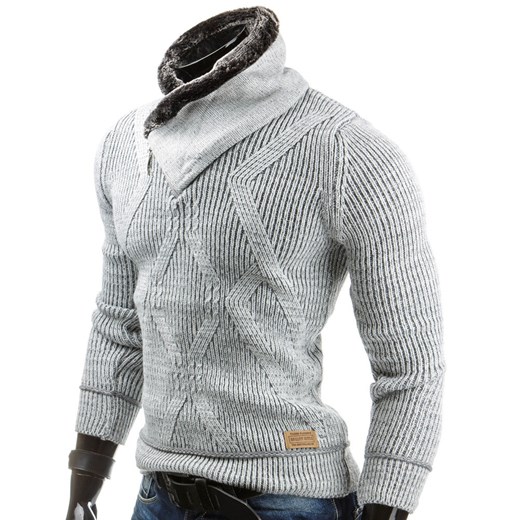 Sweter (wx0532) dstreet szary męskie