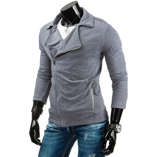Bluza męska antracytowa (bx1106) dstreet niebieski Bluzy męskie z kieszeniami