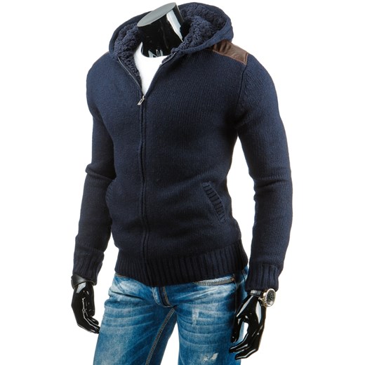 Sweter męski granatowy (wx0653) dstreet czarny męskie