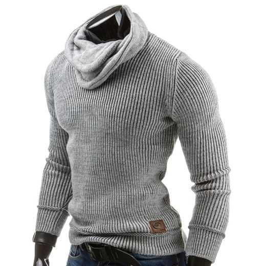 Sweter (wx0558) dstreet szary męskie