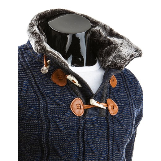 Męski sweter (wx0578) dstreet szary nowoczesny