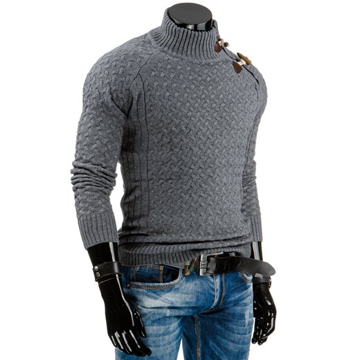 Sweter męski antracytowy (wx0707) dstreet szary jesień