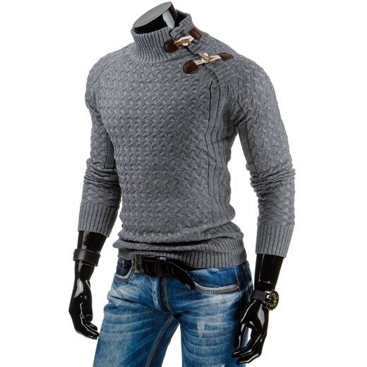 Sweter męski antracytowy (wx0707) dstreet szary męskie
