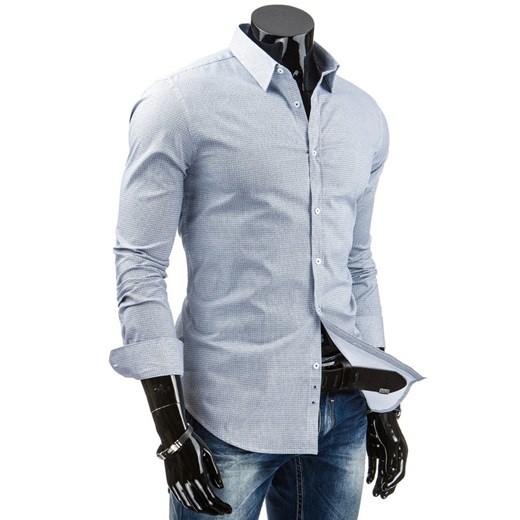 Koszula z długim rękawem (dx0775) dstreet niebieski Koszule męskie slim