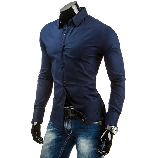 Koszula męska granatowa (dx0807) dstreet czarny koszule