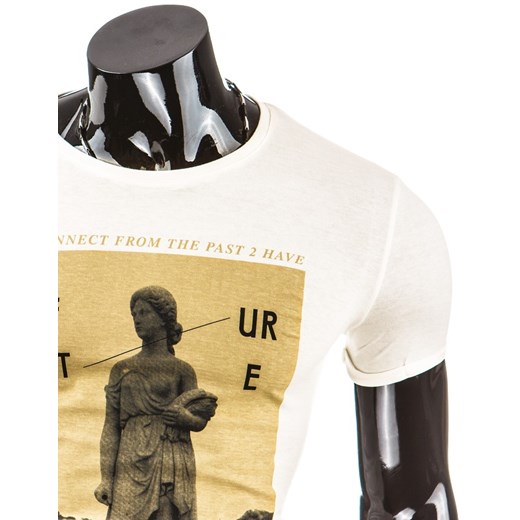 Koszulka męska z krótkim rękawem (rx1450) dstreet zolty tkanina