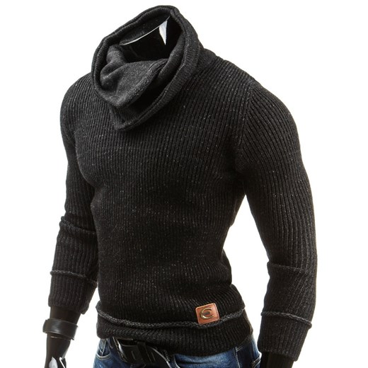 Męski sweter (wx0559) dstreet czarny męskie