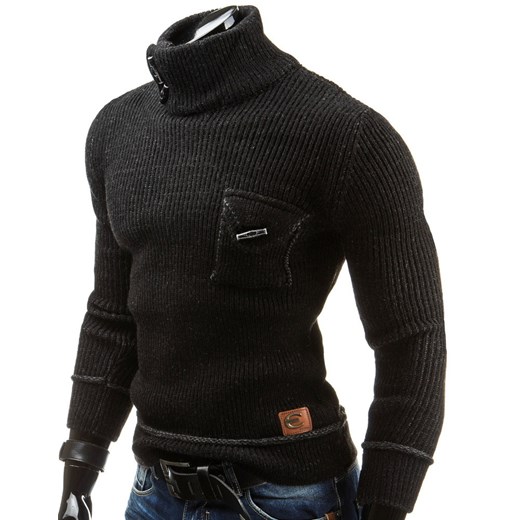 Sweter męski (wx0570) dstreet czarny męskie