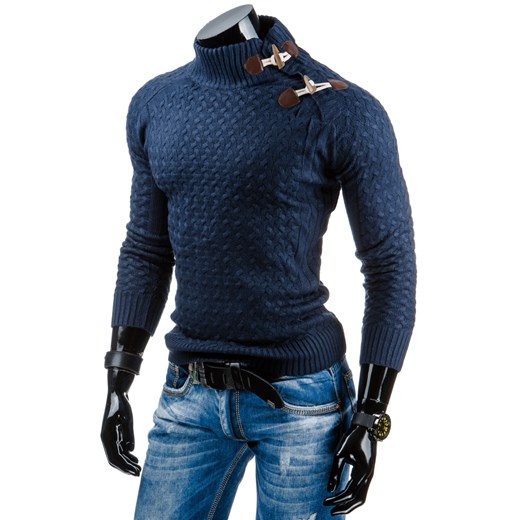 Sweter męski granatowy (wx0708) dstreet czarny męskie