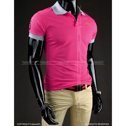 Koszulka polo (px0247) dstreet rozowy poliester
