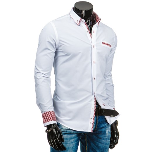 Koszula męska DSTREET biała (dx0843) dstreet szary fit