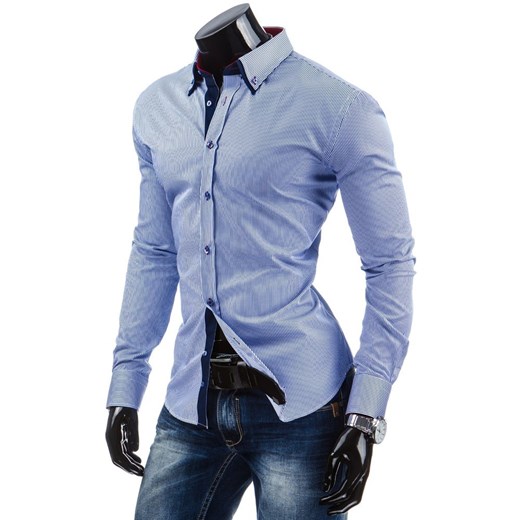 Koszula męska niebieska (dx0798) dstreet fioletowy Koszule męskie slim
