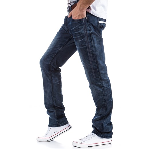Granatowe jeansy męskie (ux0331) dstreet bialy jeans