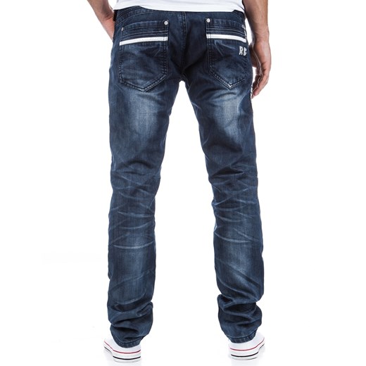Granatowe jeansy męskie (ux0331) dstreet szary jesień