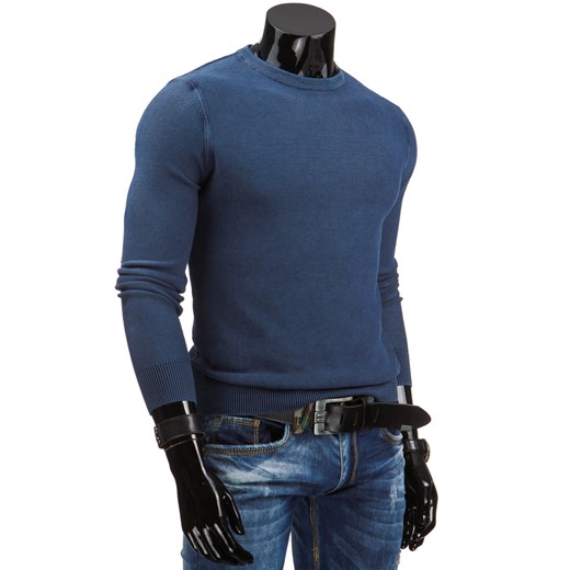 Sweter męski granatowy (wx0635) dstreet niebieski dzianina