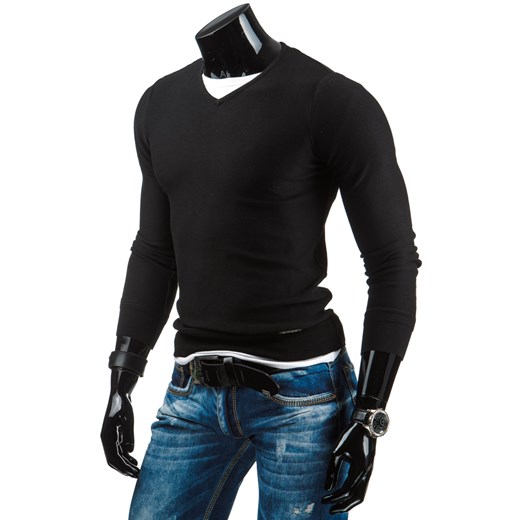 Sweter męski czarny (wx0645) dstreet czarny męskie